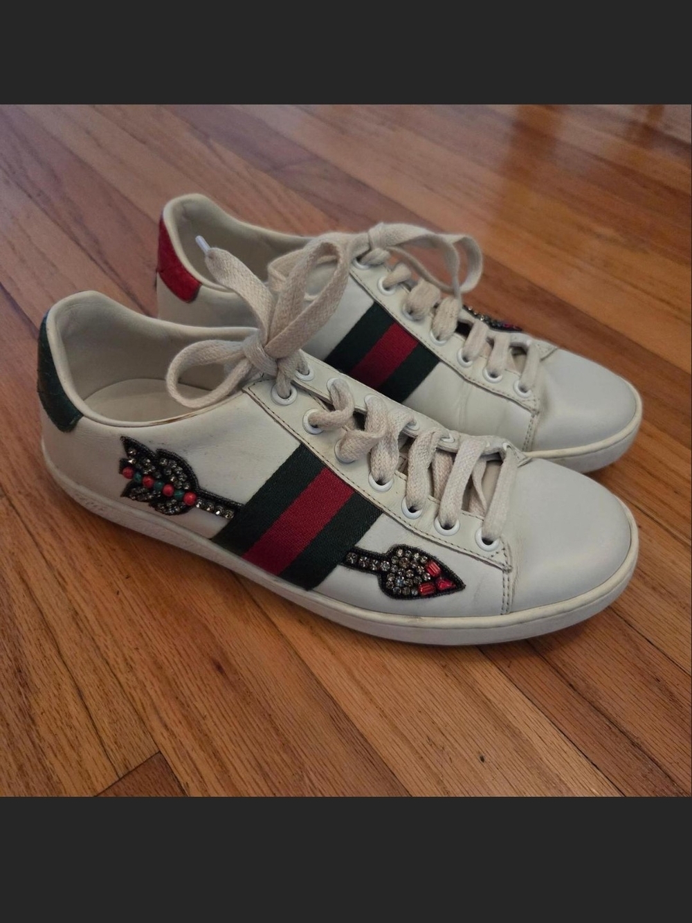 Gucci White Leather Sneakers